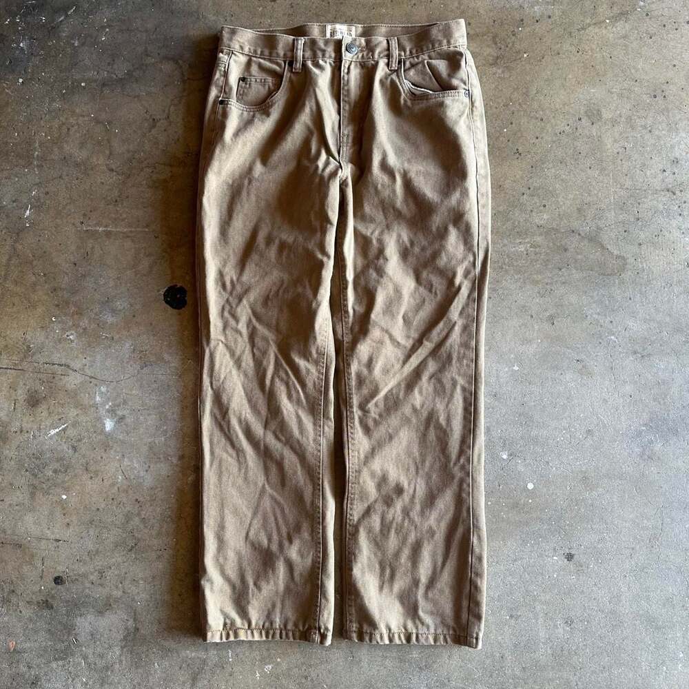 Vintage Y2K Redhead Baggy Flannel-Lined Carpenter Jeans - Tan - Size 30
